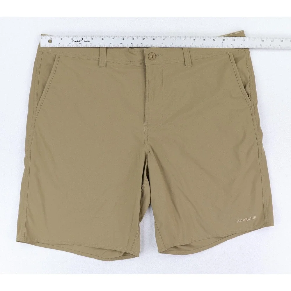 Patagonia Wavefarer Walk Shorts Mens 40 Tan Drawstring Casual Hiking Hybrid